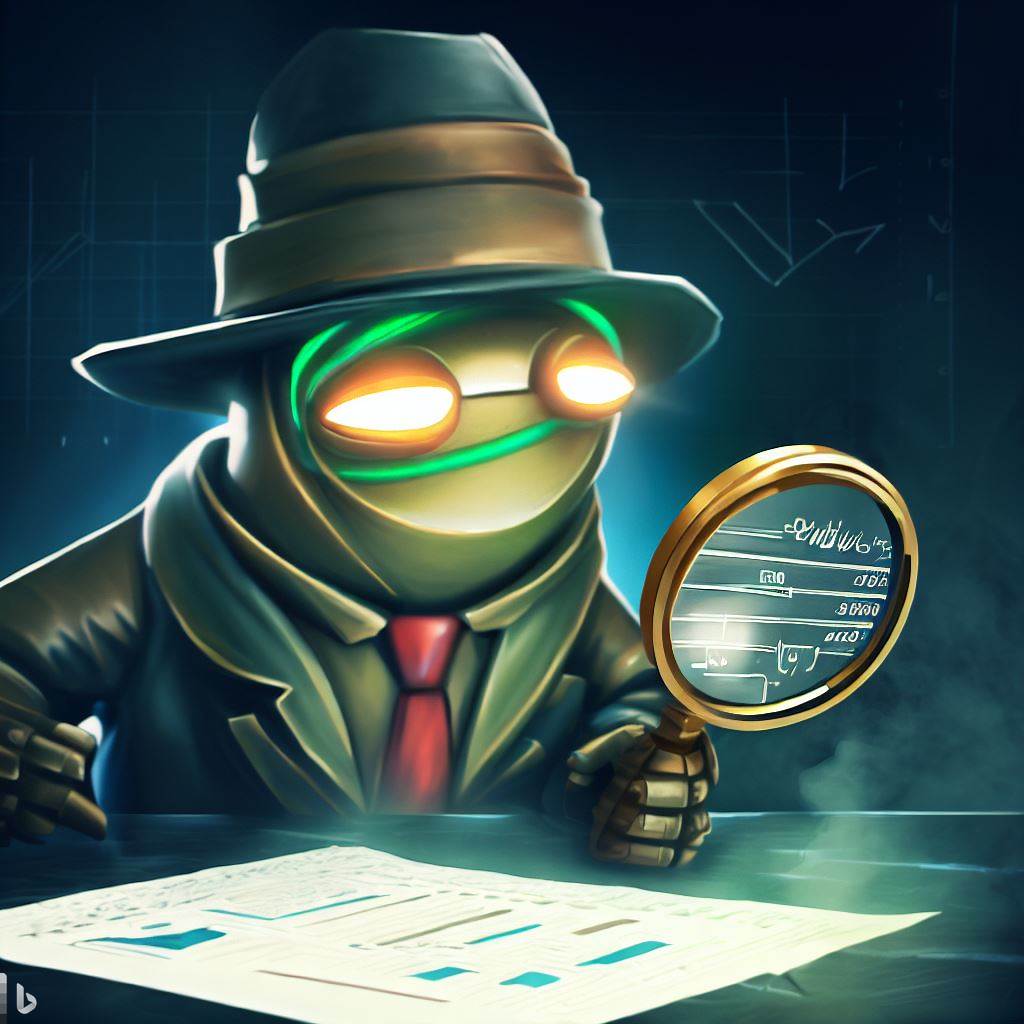 Amumo Logo: A mummy disguised as a detective with a magnifying glass. Generated with Bing Create.